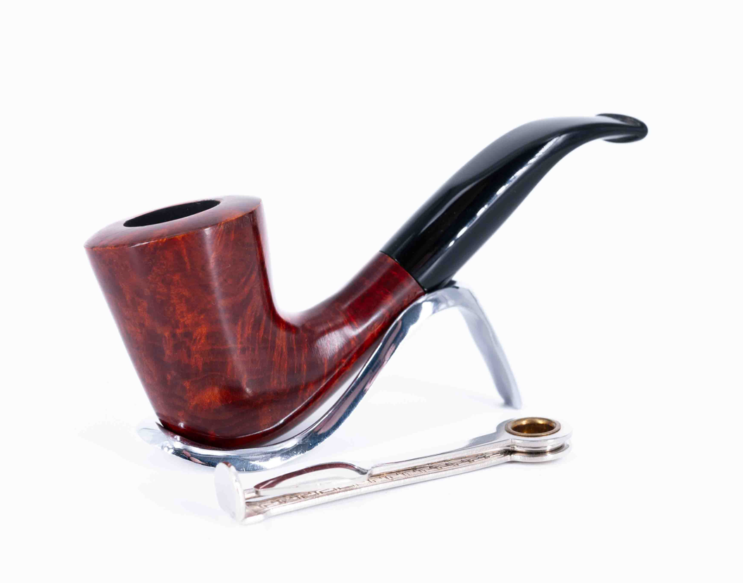 Padonio Nautica, vöröses barna színű bruyer pipa, hajlított szárral-5